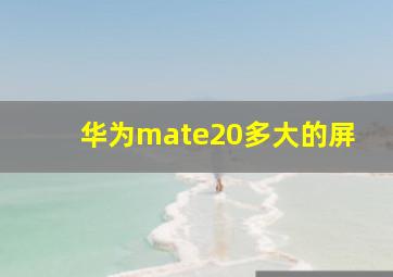 华为mate20多大的屏