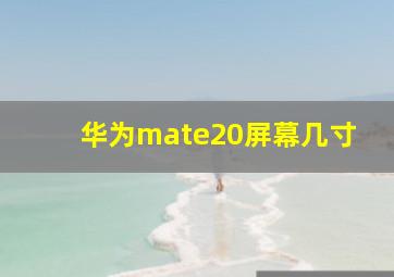 华为mate20屏幕几寸