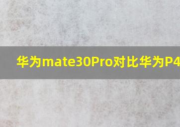 华为mate30Pro对比华为P40Pro