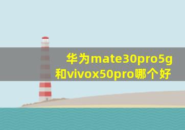 华为mate30pro5g和vivox50pro哪个好