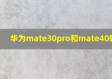 华为mate30pro和mate40哪个好