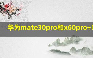 华为mate30pro和x60pro+哪个好