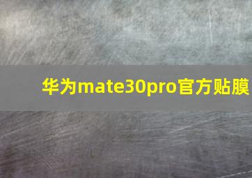 华为mate30pro官方贴膜