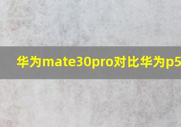 华为mate30pro对比华为p50pro