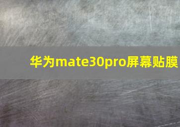 华为mate30pro屏幕贴膜