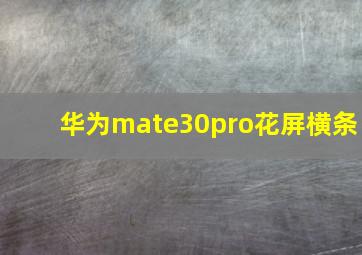 华为mate30pro花屏横条