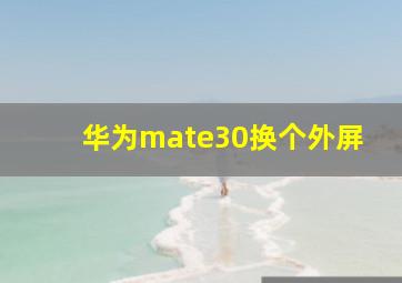 华为mate30换个外屏