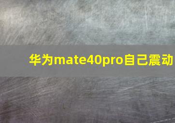 华为mate40pro自己震动