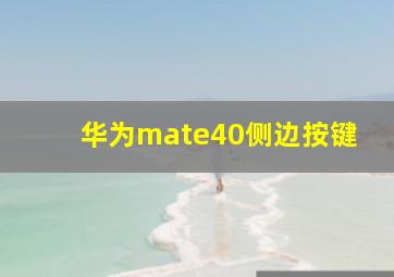 华为mate40侧边按键