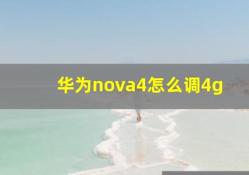 华为nova4怎么调4g