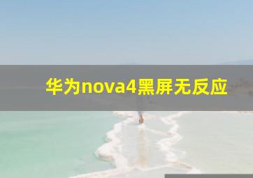 华为nova4黑屏无反应