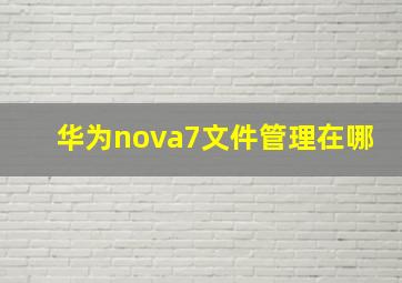 华为nova7文件管理在哪