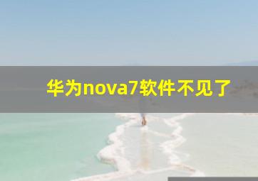 华为nova7软件不见了