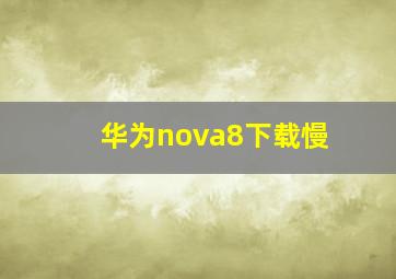 华为nova8下载慢