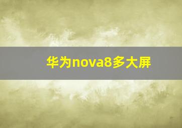 华为nova8多大屏