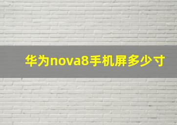 华为nova8手机屏多少寸