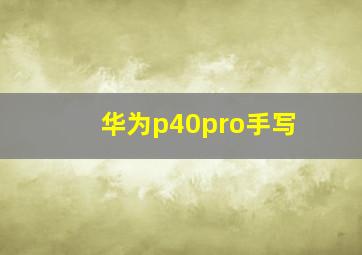 华为p40pro手写