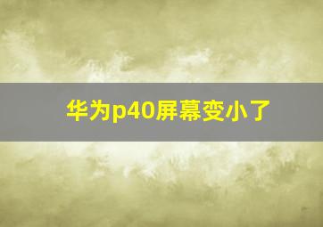 华为p40屏幕变小了