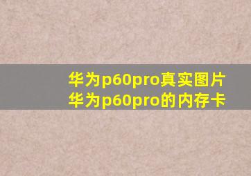 华为p60pro真实图片华为p60pro的内存卡