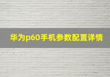 华为p60手机参数配置详情