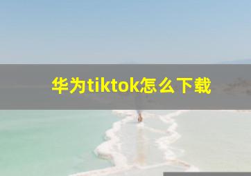 华为tiktok怎么下载