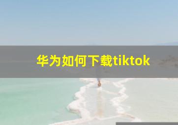 华为如何下载tiktok