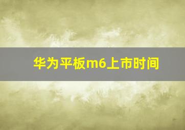 华为平板m6上市时间