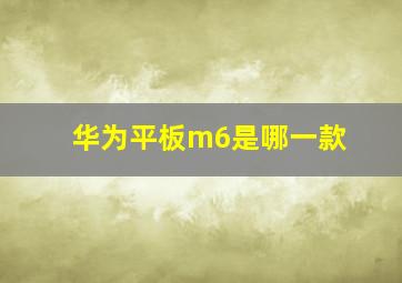 华为平板m6是哪一款