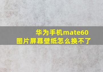 华为手机mate60图片屏幕壁纸怎么换不了