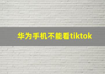 华为手机不能看tiktok