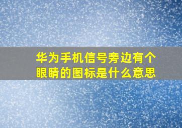 华为手机信号旁边有个眼睛的图标是什么意思