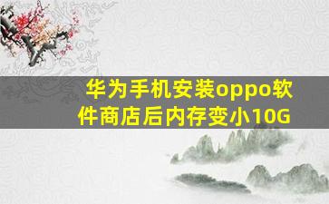 华为手机安装oppo软件商店后内存变小10G