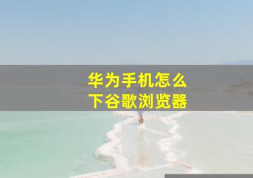 华为手机怎么下谷歌浏览器