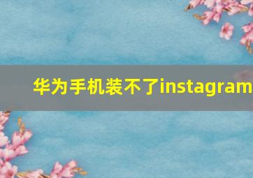 华为手机装不了instagram