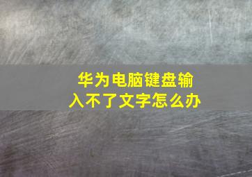 华为电脑键盘输入不了文字怎么办