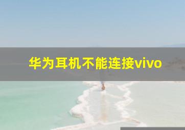 华为耳机不能连接vivo