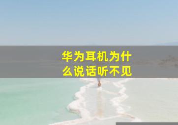 华为耳机为什么说话听不见