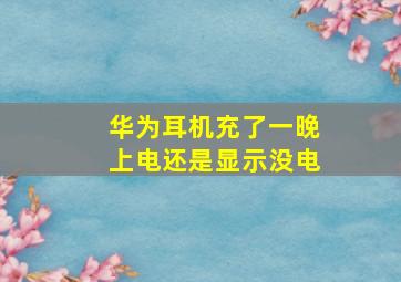 华为耳机充了一晚上电还是显示没电