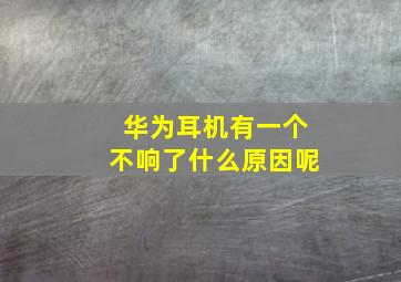 华为耳机有一个不响了什么原因呢