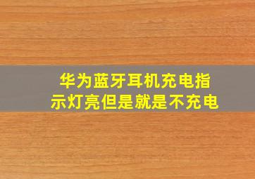 华为蓝牙耳机充电指示灯亮但是就是不充电