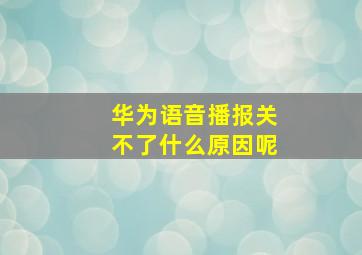 华为语音播报关不了什么原因呢