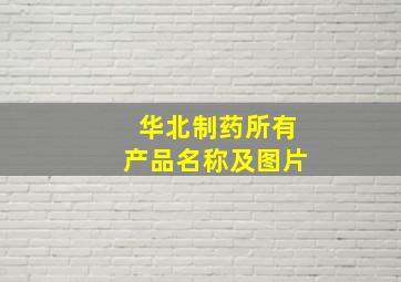 华北制药所有产品名称及图片