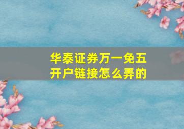 华泰证券万一免五开户链接怎么弄的