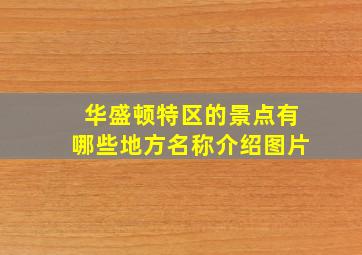 华盛顿特区的景点有哪些地方名称介绍图片