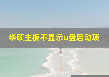 华硕主板不显示u盘启动项