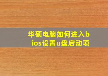 华硕电脑如何进入bios设置u盘启动项