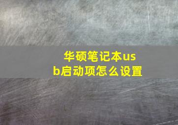 华硕笔记本usb启动项怎么设置