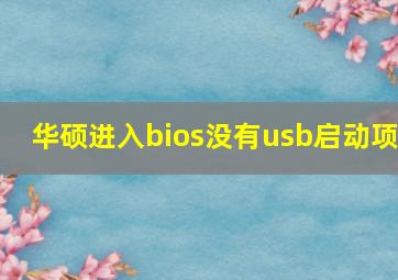 华硕进入bios没有usb启动项