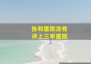 协和医院没有评上三甲医院