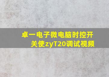 卓一电子微电脑时控开关使zyT20调试视频